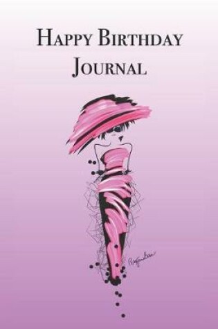 Cover of Happy Birthday Journal with Girl in Pink