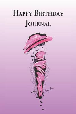 Book cover for Happy Birthday Journal with Girl in Pink