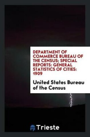 Cover of Department of Commerce Bureau of the Census; Special Reports