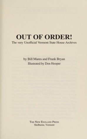 Book cover for Out of Order