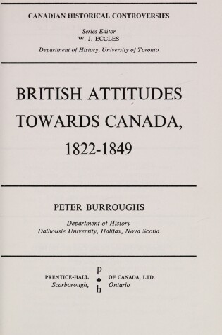 Cover of British Attitudes Towards Canada