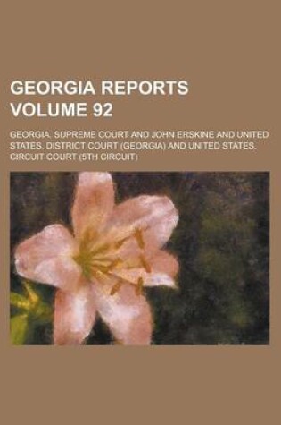 Cover of Georgia Reports Volume 92