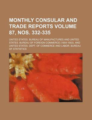 Book cover for Monthly Consular and Trade Reports Volume 87, Nos. 332-335