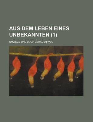 Book cover for Aus Dem Leben Eines Unbekannten (1); Umwege Und Doch Gerader Weg