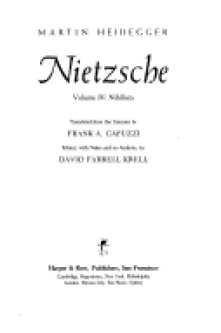 Cover of Nietzsche