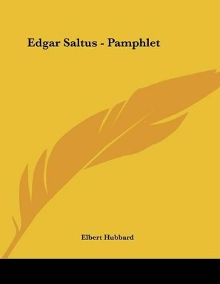 Book cover for Edgar Saltus - Pamphlet