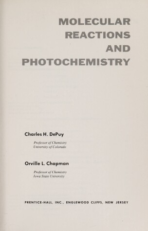 Cover of Molecular Reactions and Photochemistry