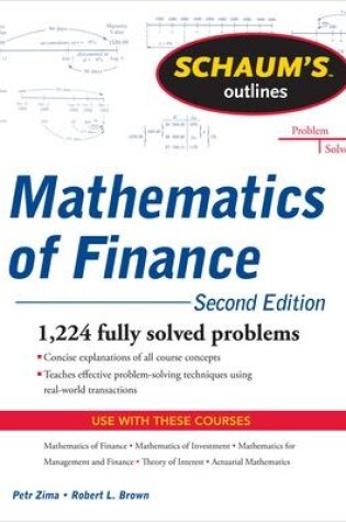 Cover of Schaum's Outline of  Mathematics of Finance, Second Edition