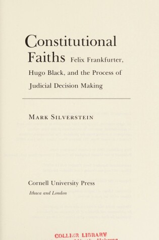 Cover of Constitutional Faiths