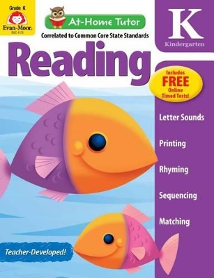 Cover of At-Home Tutor: Reading, Kindergarten Workbook