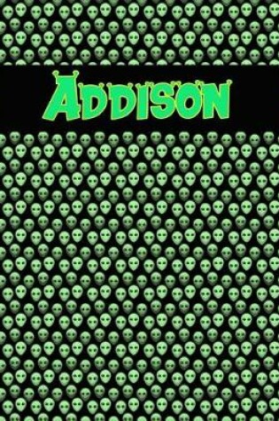 Cover of 120 Page Handwriting Practice Book with Green Alien Cover Addison