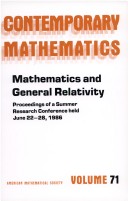 Cover of Mathematics and General Relativity