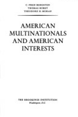 Cover of American Multinationals and American Interests