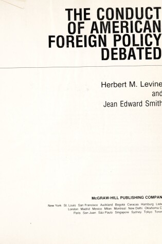 Cover of Conduct of American Foreign Policy Debated