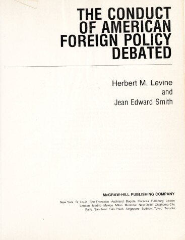 Book cover for Conduct of American Foreign Policy Debated