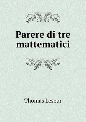 Book cover for Parere di tre mattematici