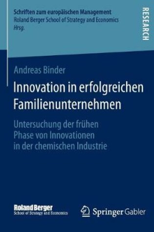 Cover of Innovation in erfolgreichen Familienunternehmen