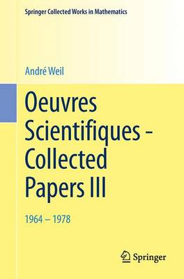 Book cover for Oeuvres Scientifiques - Collected Papers III