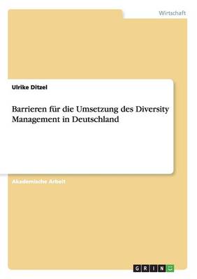 Book cover for Barrieren fur die Umsetzung des Diversity Management in Deutschland