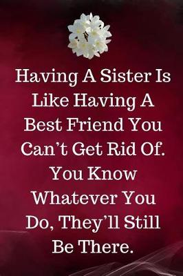 Cover of Having A Sister Is Like Having A Best Friend You Can't Get Rid Of. You Know Whatever You Do, They'll Still Be There.