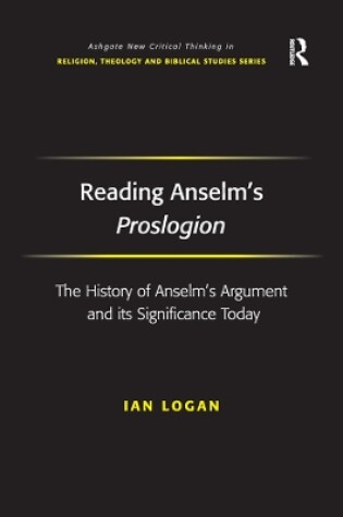 Cover of Reading Anselm's Proslogion