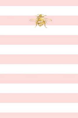 Cover of Blush Pink White Stripes Notebook Golden Bee