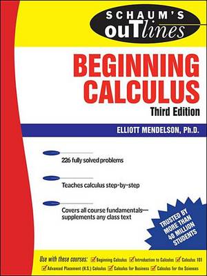 Book cover for Schaum's Outline of Beginning Calculus