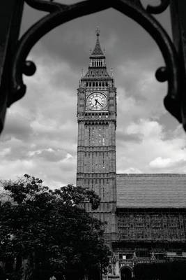 Book cover for Website Password Organizer Big Ben Clock Tower in Black and White