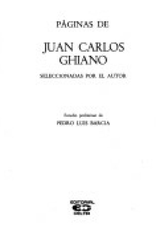 Cover of Paginas de Juan C. Ghiano