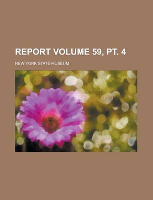 Book cover for Report Volume 59, PT. 4