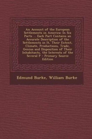 Cover of An Account of the European Settlements in America
