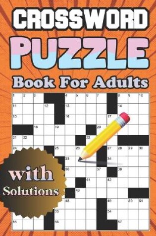 Cover of crossword puzzle book for adults with solutions