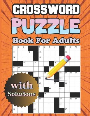 Book cover for crossword puzzle book for adults with solutions