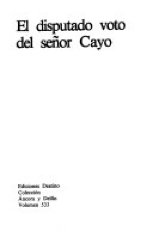Cover of Disputado Voto Del Senor Cayo