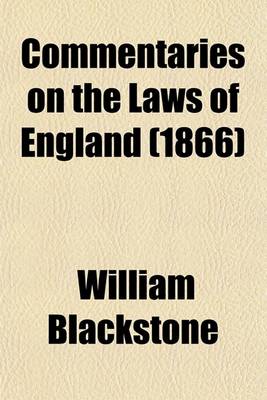 Book cover for Commentaries on the Laws of England (1866)