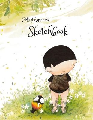 Book cover for Collect happiness sketchbook (Hand drawn illustration cover vol . 10 )(8.5*11) (100 pages) for Drawing, Writing, Painting, Sketching or Doodling