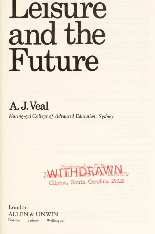 Cover of Leisure and the Future