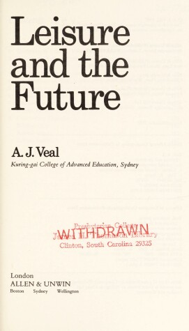 Cover of Leisure and the Future