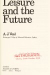 Book cover for Leisure and the Future