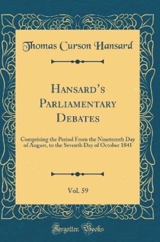 Cover of Hansard's Parliamentary Debates, Vol. 59