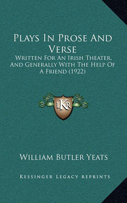 Book cover for Plays in Prose and Verse