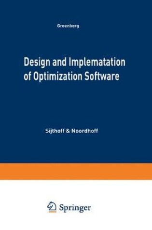 Cover of Design and Implementation of Optimization Software