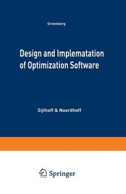 Cover of Design and Implementation of Optimization Software