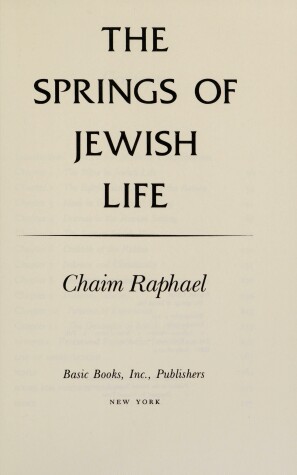 Book cover for Springs of Jewish Life