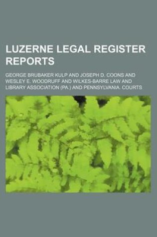 Cover of Luzerne Legal Register Reports (Volume 20)