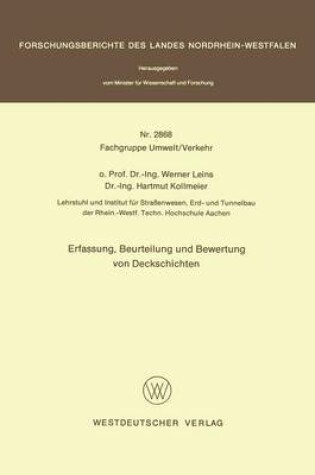 Cover of Erfassung, Beurteilung Und Bewertung Von Deckschichten