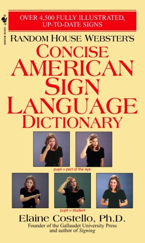 Book cover for Random House Webster's Concise American Sign Language Dictionary