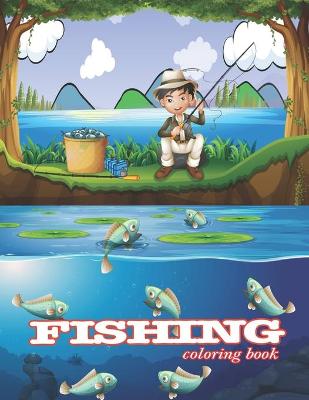 Book cover for fishing coloring book