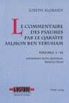 Book cover for Le Commentaire Des Psaumes Par Le Qaraite Salmon Ben Yeruham