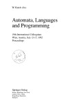Book cover for Automata, Languages and Programming